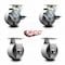 Service Caster 4 Inch Semi Steel Cast Iron Caster Set with Roller Bearings 2 Brakes 2 Rigid SCC-20S420-SSR-TLB-2-R-2 - alternate 4